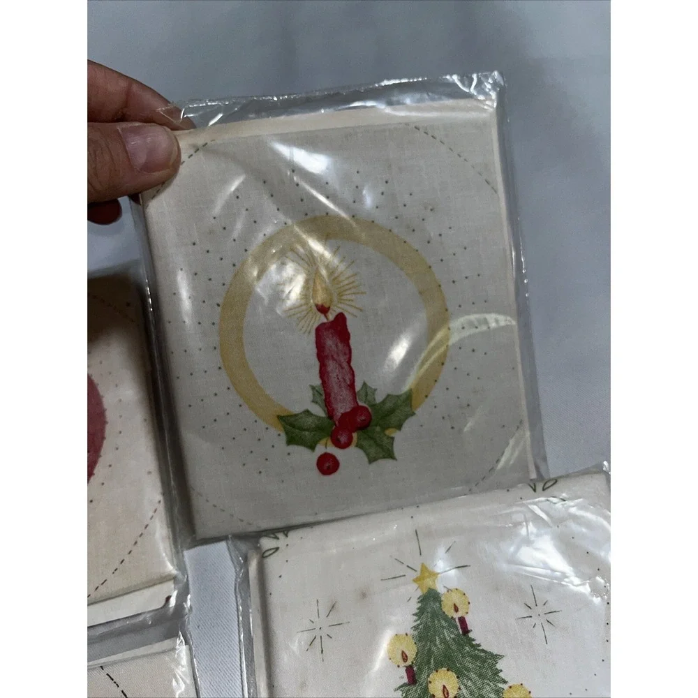 Lot Of 5 Cathy Needlecraft Candlewicking Ornament Kits , Santa ,‎ Tree , Candle